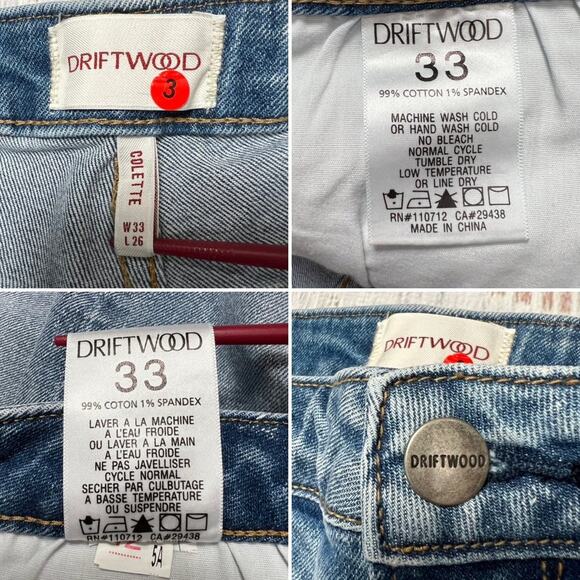 NWT Driftwood Colette Crop Jean SIZE 33 Diamond Daze Blue Emrboidered NEW - Picture 5 of 13